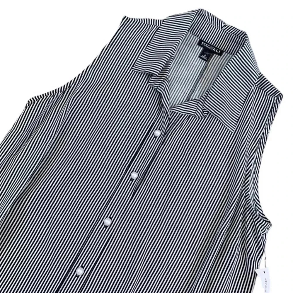 NWT Striped Sleeveless Button Up Dress